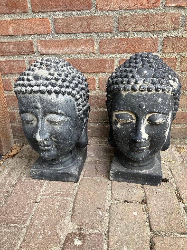 Buddha beelden steen, Ophalen, Zwart, Gebruikt, 36 cm
