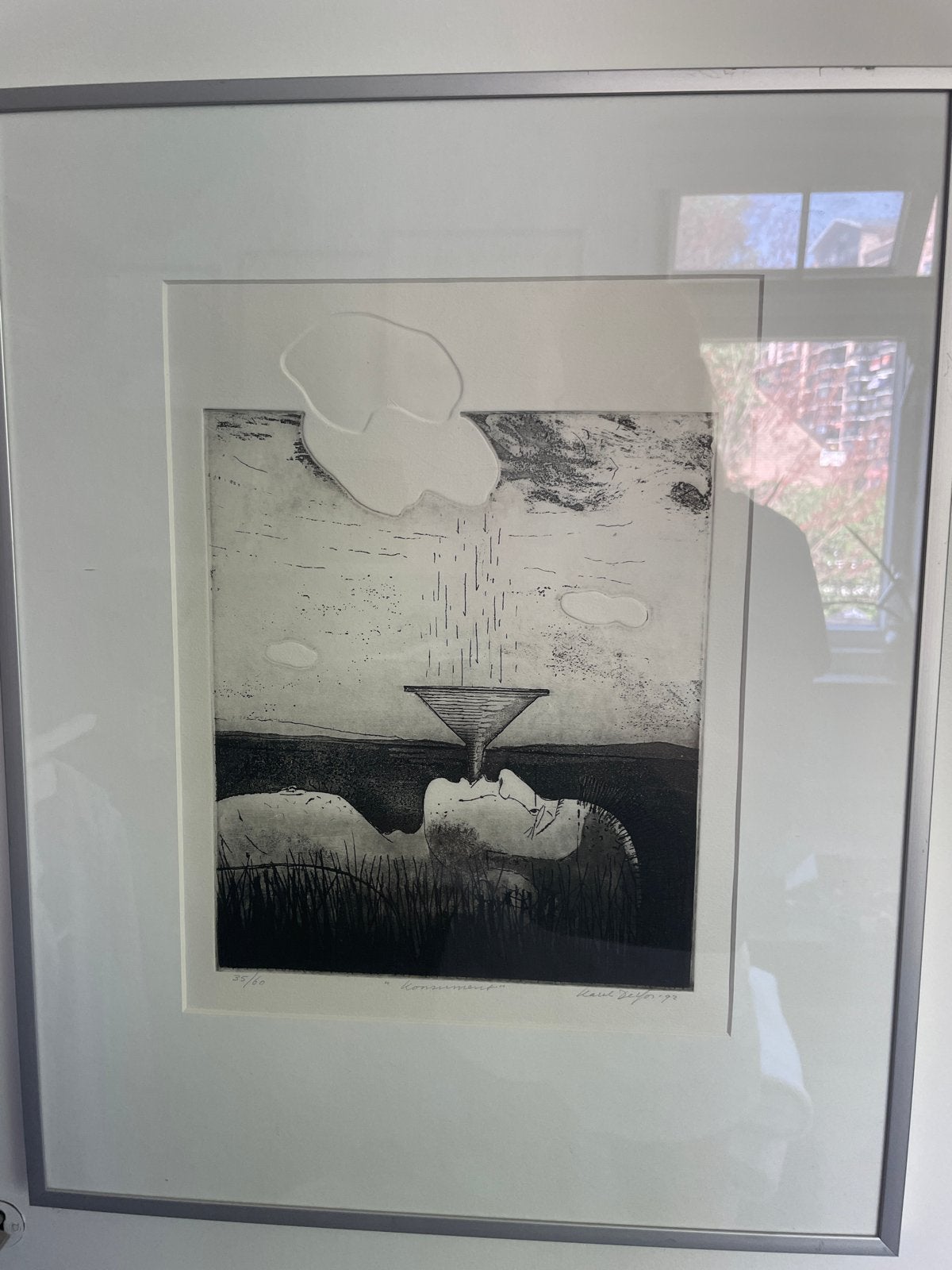 Raoul Dejong 'Konsument' - Ets - Gesigneerd en Genummerd, Dagelijks leven, Ophalen of Verzenden, 1950 - 1999, Genummerd