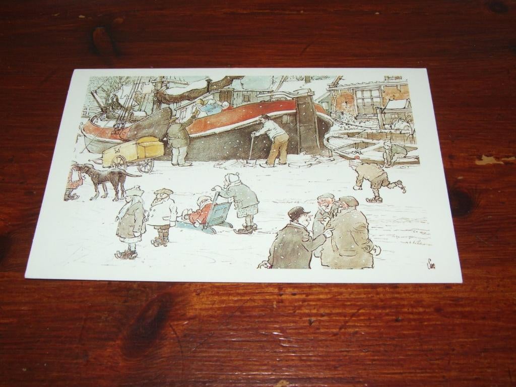486- DE BAKKER CA. 10,5 X 16 CM. DUBBELKAART - JAN SANDERS, Verzamelen, Gebruikt, Verzenden, Voor 1940, Prent