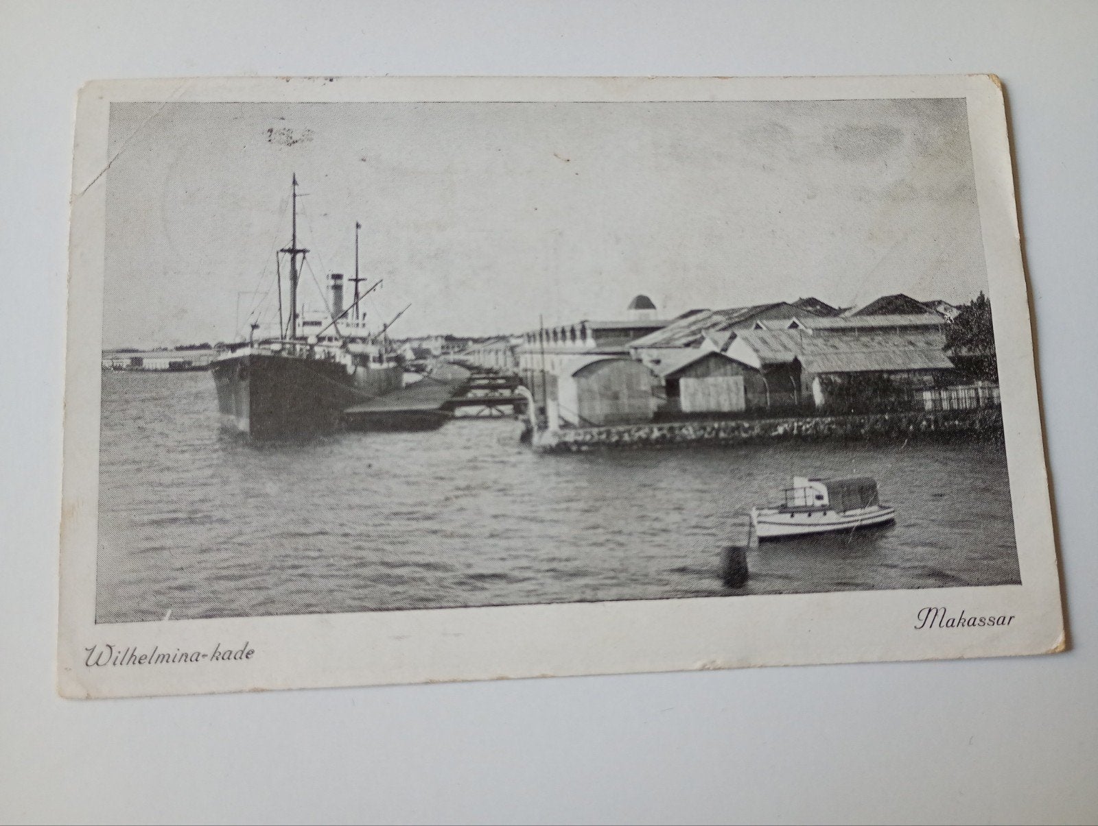 Nederlands Indië Makassar Scheepvaart Wilhelminakade 1932, Verzamelen, Ophalen of Verzenden, 1920 tot 1940, Gelopen, Buiten Europa