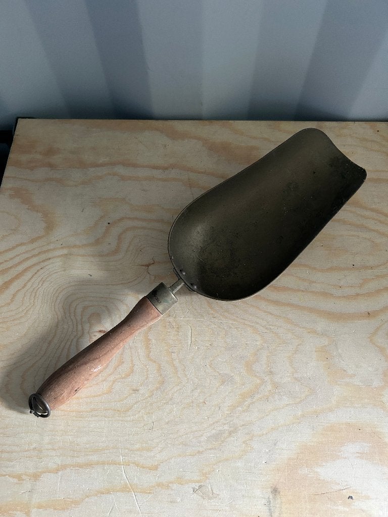 Vintage Metalen Graan-/Maatschep met Houten Handvat, Ophalen of Verzenden