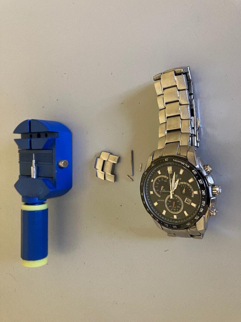 Horloge Casio Edifice met pons voor het bandje, Gebruikt, Staal, Polshorloge, Ophalen of Verzenden