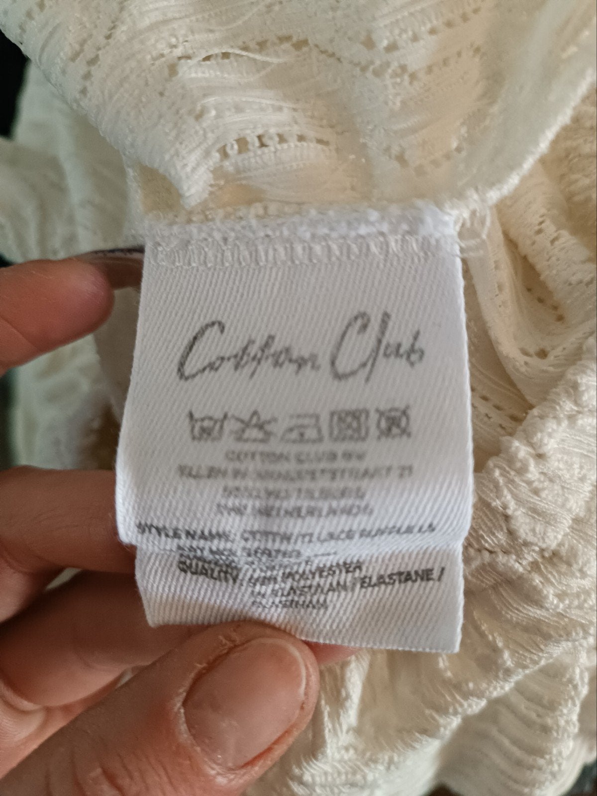 Opengewerkte trui met ruches Cotton Club – Maat M, Maat 38/40 (M), Wit, Ophalen of Verzenden, Zo goed als nieuw