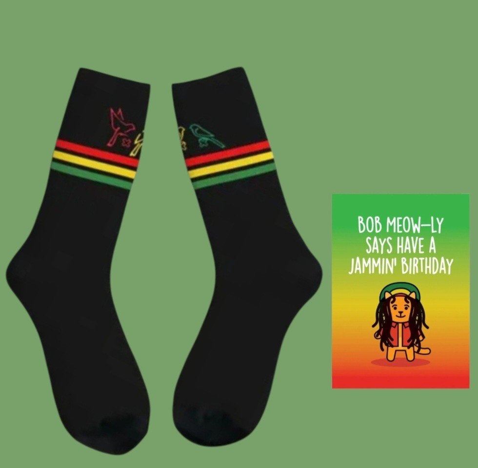 BOB MARLEY SOKKEN + VERJAARDAGS KAART BOB MARLEY, Ophalen of Verzenden, Nieuw