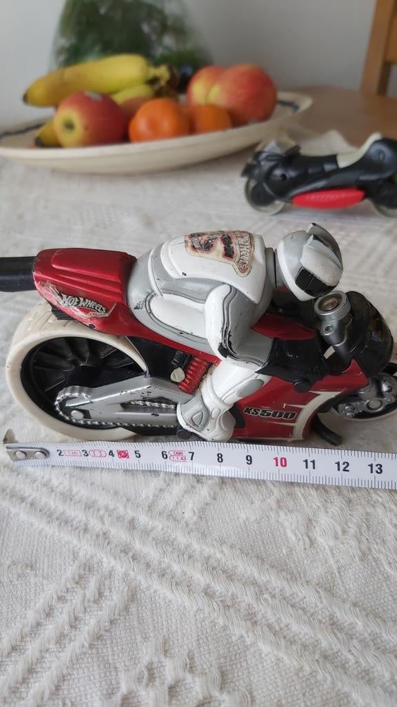 Hot Wheels Motor met Coureur - Rood/Wit Speelgoed, Ophalen of Verzenden, Gebruikt