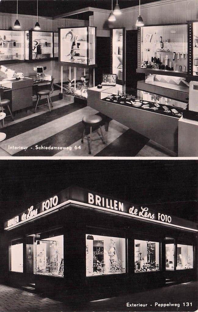 Rotterdam RECLAMEKAART - Optiek De Lens (gel. 1959), Ophalen of Verzenden, 1940 tot 1960, Gelopen, Zuid-Holland