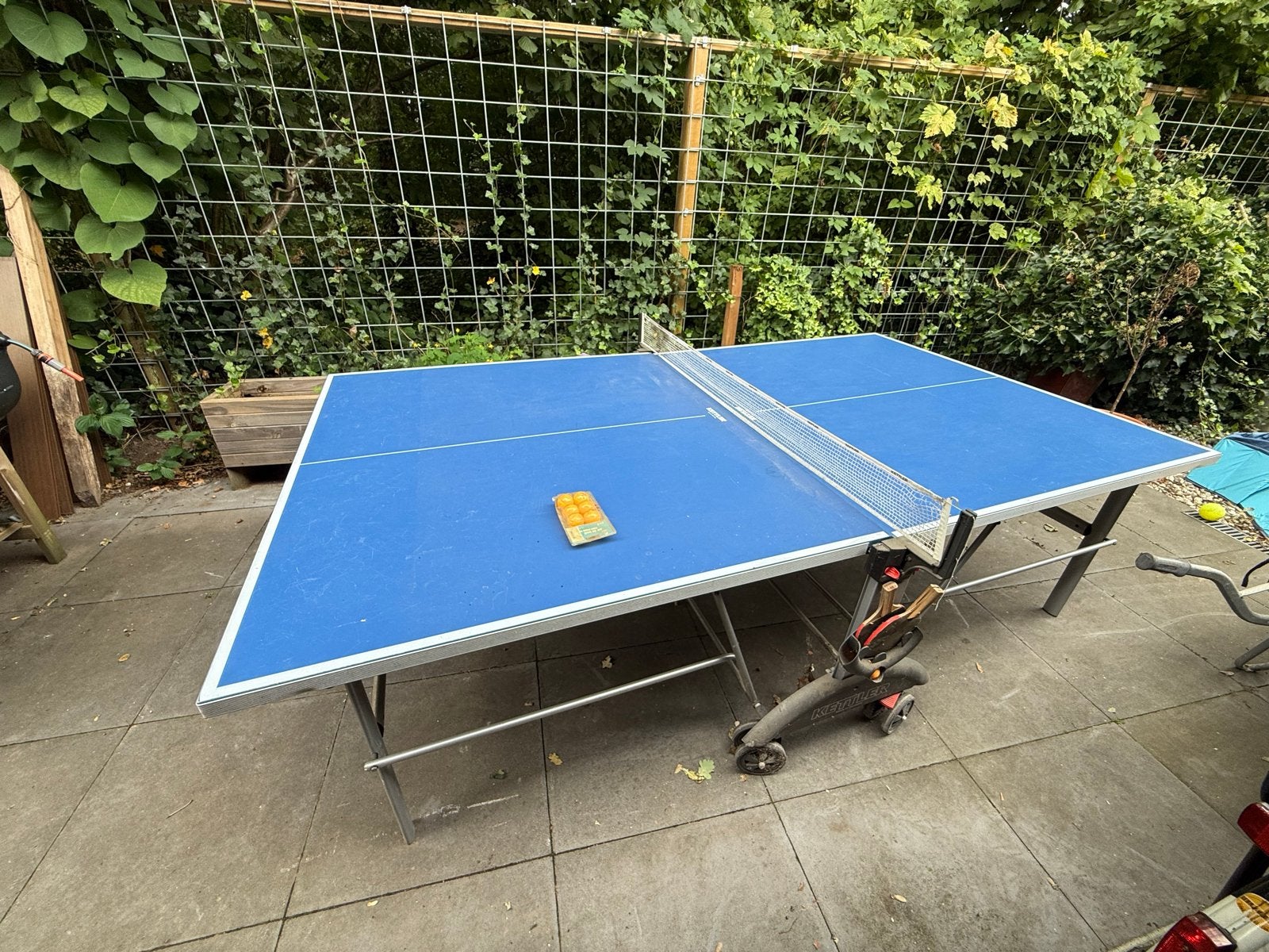 Kettler Topstar Outdoor Tafeltennistafel - Weerbestendig, Ophalen, Gebruikt, Tafel Outdoor, Inklapbaar
