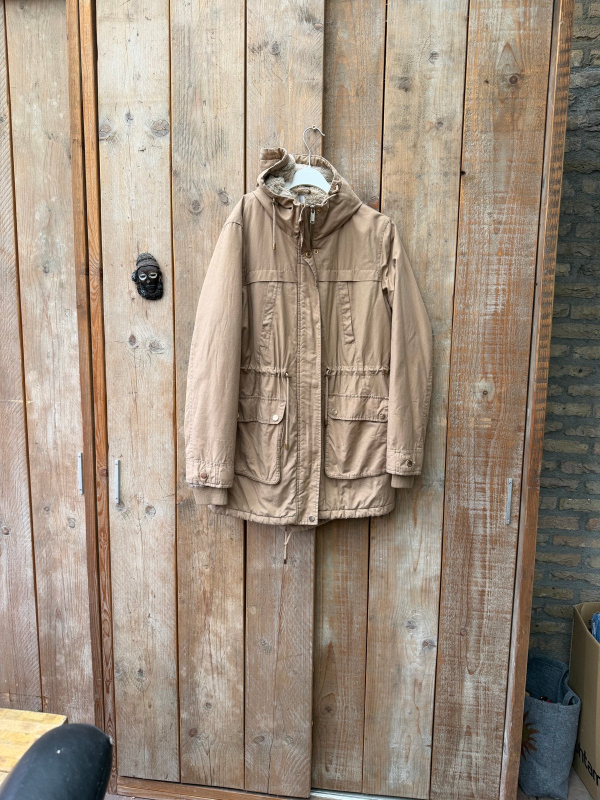 C&A The Outerwear Parka Jas Maat 40 Beige met Bontvoering, Ophalen of Verzenden, Zo goed als nieuw, Maat 38/40 (M), Beige