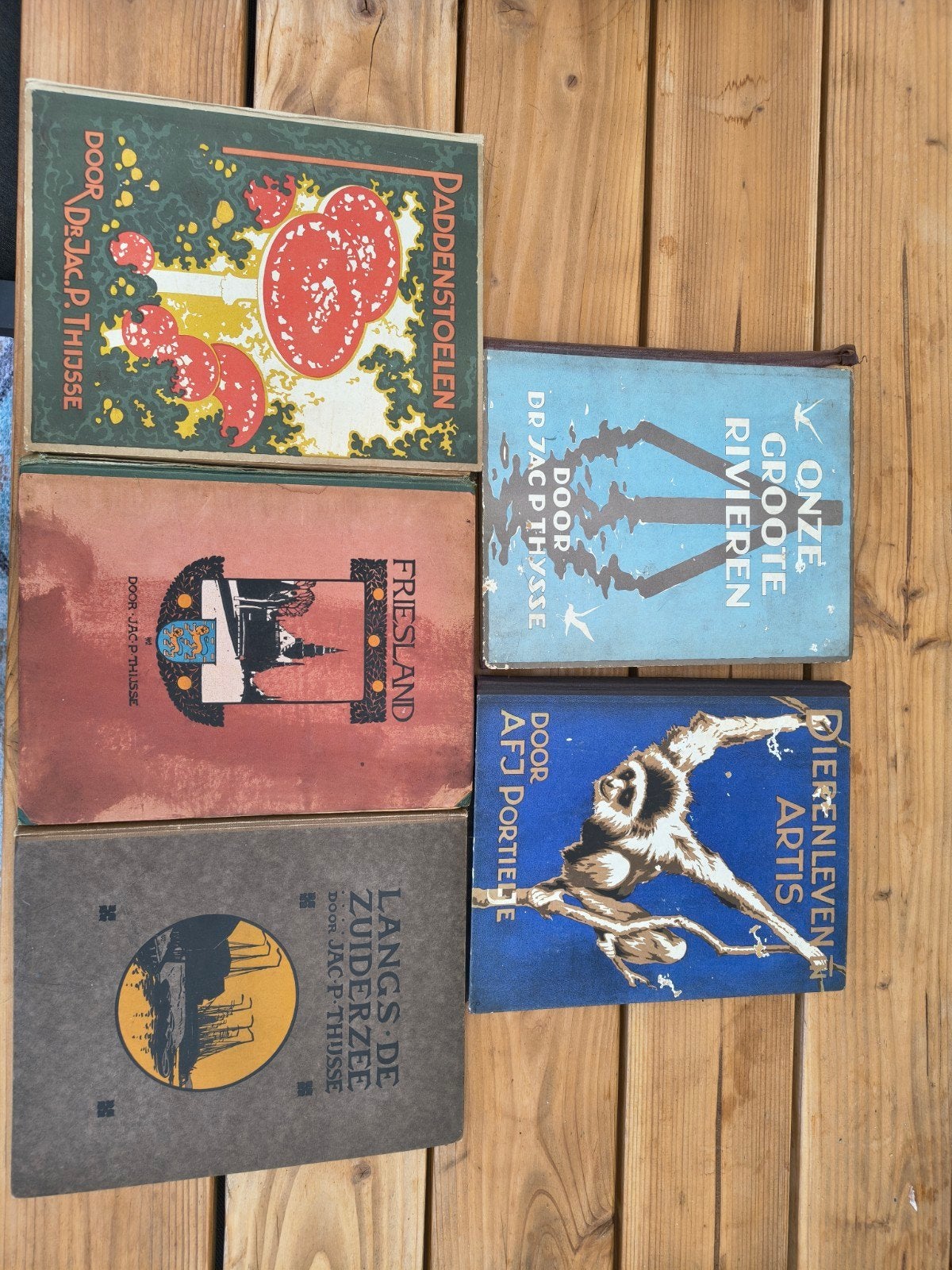 Set van 5 klassieke natuurboeken, deels compleet, Ophalen of Verzenden, Gelezen, Natuur algemeen, Jac. P. Thijsse, A.F.J. Portielje