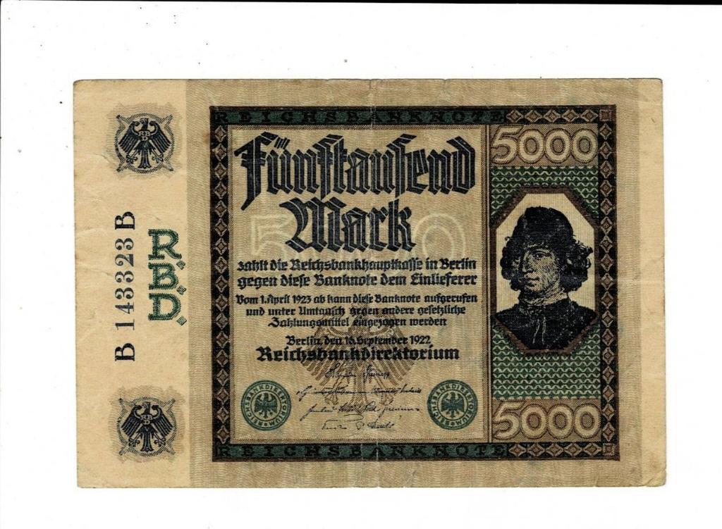 Duitsland, 5.000 mark 15.9.1922, Verzenden, Duitsland