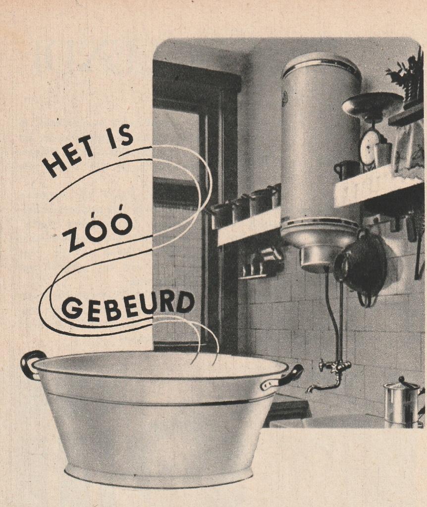 Retro reclame 1940 Daalderop Tiel geiser koperen binnenketel, Verzamelen, Verzenden, Overige typen