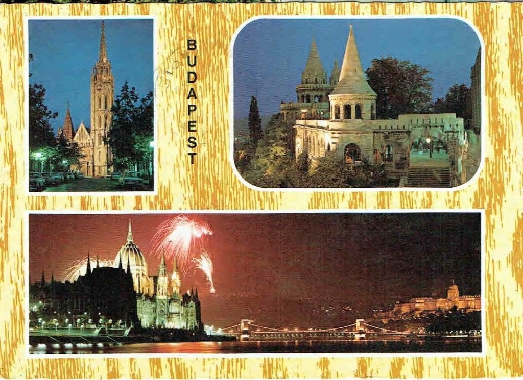 Hongarije 1984 Budapest Groeten Dansen > Lindach Oostenrijk, Verzenden, 1980 tot heden, Gelopen, Stad of Dorp