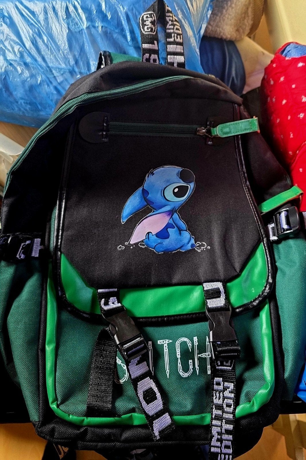 Schooltas Stitch kids, Minder dan 30 cm, Rugtas, Nieuw, Groen