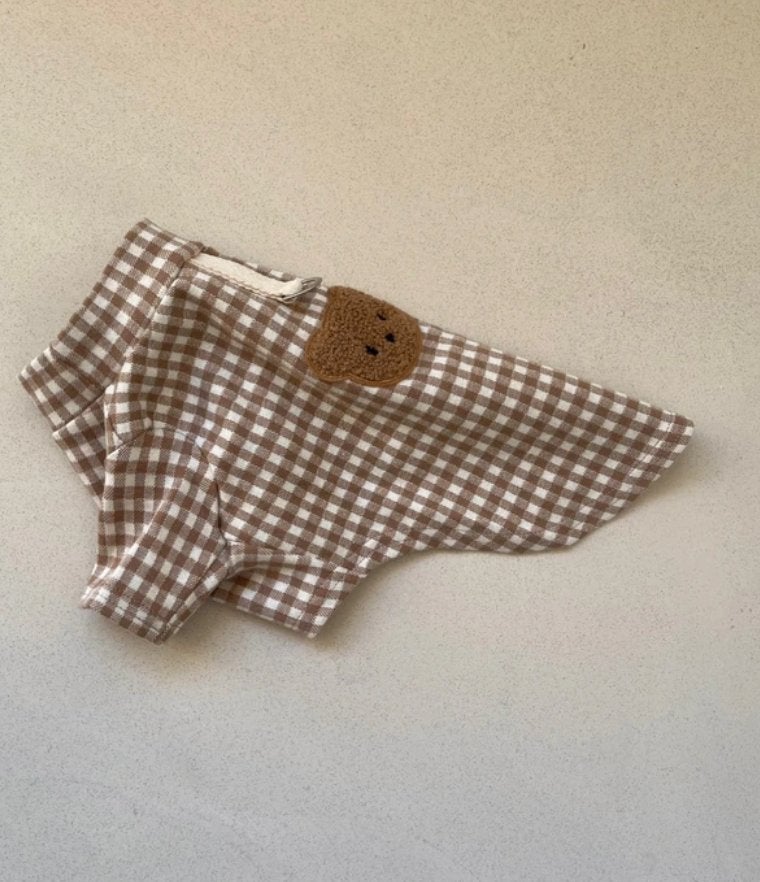 Brown & white houndstooth turtleneck dog shirt, Dieren en Toebehoren, Overige merken, XS, Ophalen of Verzenden, Zo goed als nieuw