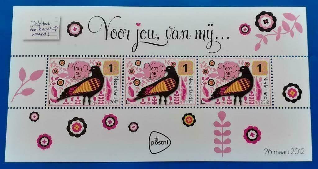 Blok Weken van de Kaart 2012 NVPH 2914 Voor jou, van mij, Verzenden, Na 1940, Postfris