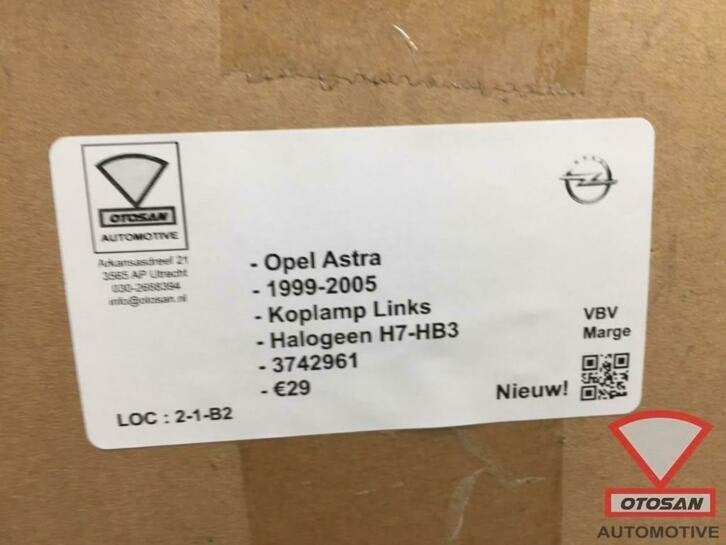 opel astra 1999 2005 koplamp links h7 hb3 halogeen nieuw! 37, Auto-onderdelen, Verlichting, Ophalen of Verzenden, Kontakt@opel-infoservice.de