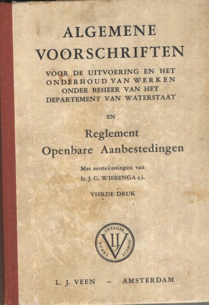 Algemene voorschriften Departement Waterstaat 1956, Boeken, Ophalen of Verzenden, 20e eeuw of later, Onbekend, Gelezen