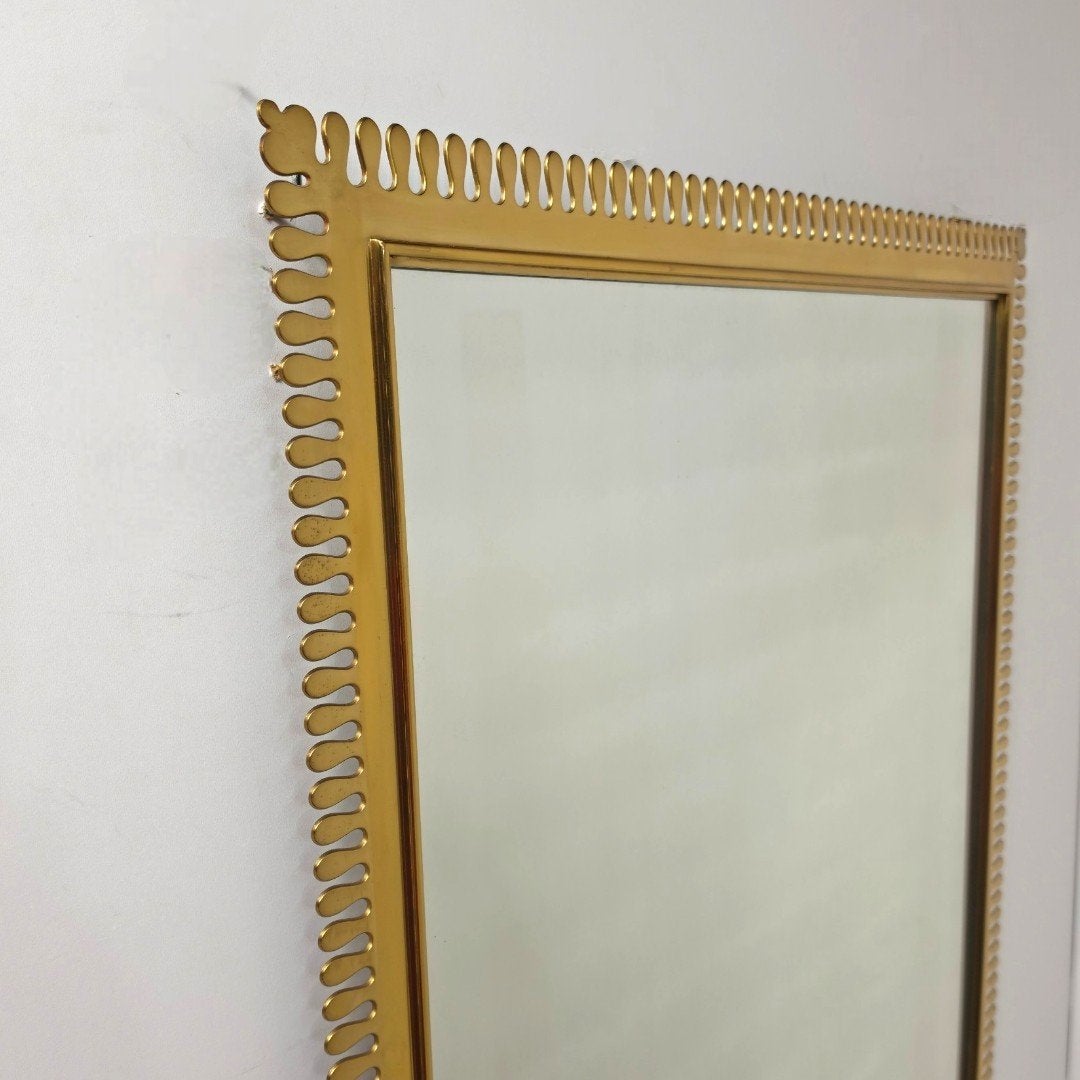 Felix Diller Messing Spiegel 70x115 Jaren 60/70 XL, Ophalen, Gebruikt, Rechthoekig, Minder dan 100 cm