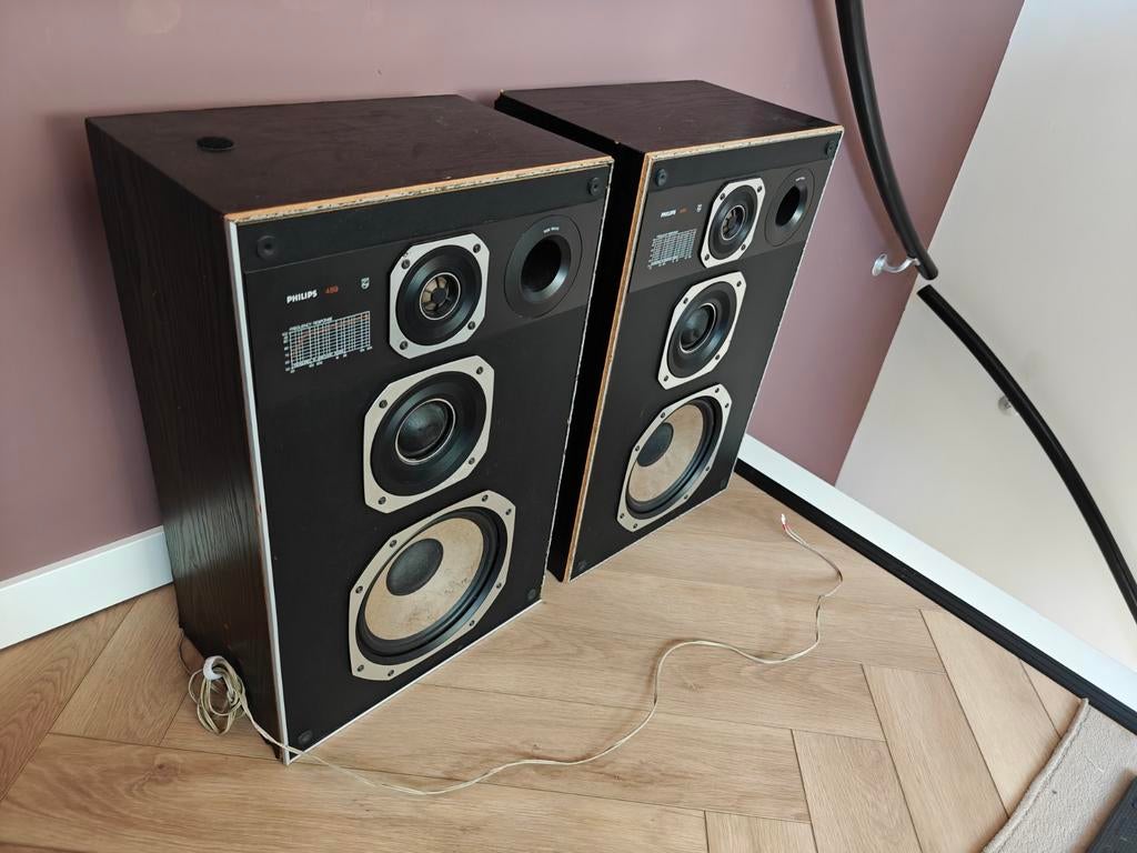 Vintage Philips speakers - Klassiek geluid, Ophalen, Philips, Gebruikt, 60 tot 120 watt
