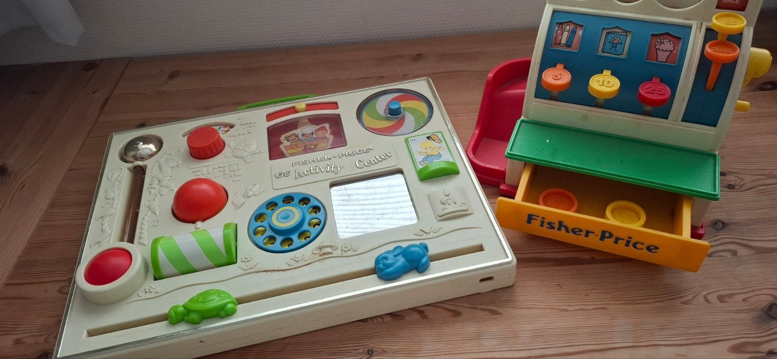 Vintage Fisher-Price Activity Center &  Fisher-Price Kassa, Kinderen en Baby's, Ophalen of Verzenden, Gebruikt, Speelset, Met geluid