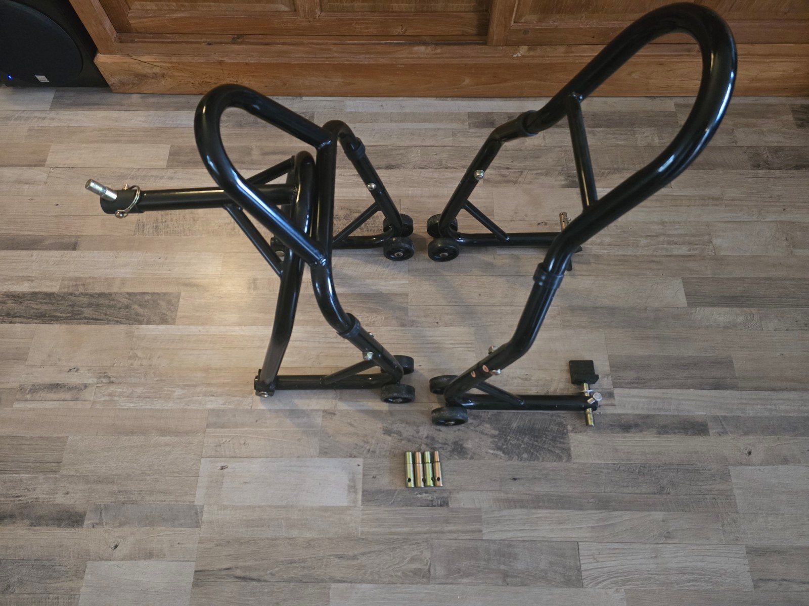 Motorfiets paddockstand voor en achter, Motoren, Ophalen, Gebruikt