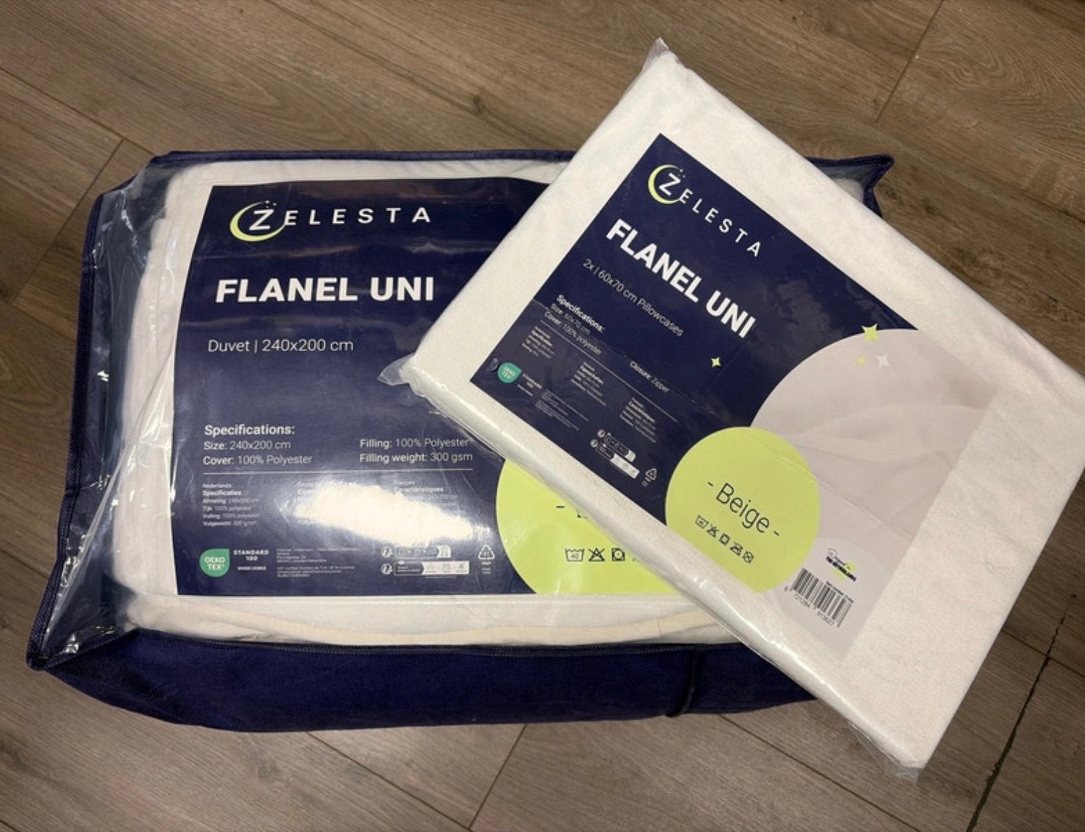 Zelesta flanel uni wasbaar dekbed set, Wit, Ophalen of Verzenden, Deken of Dekbed, Overige merken