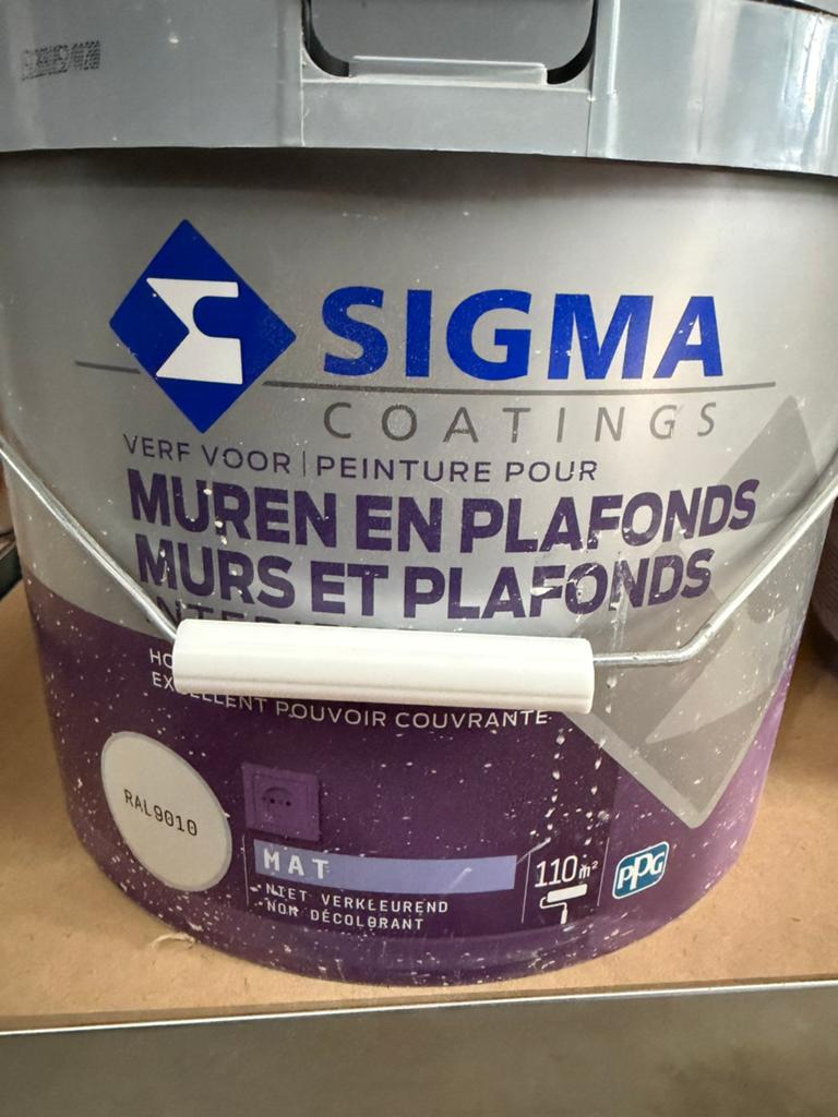Sigma verf muren en plafond RAL9010, Ophalen, Gebruikt, Overige typen