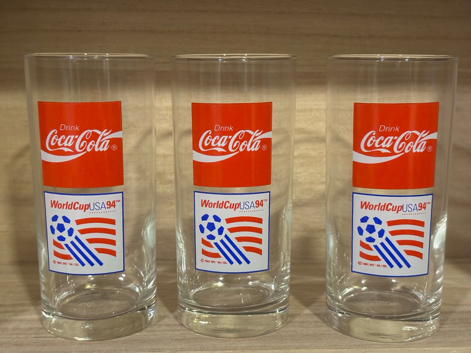 Coca-Cola World Cup USA 94 Glazen Set - 3 Stuks, Verzamelen, Ophalen of Verzenden, Gebruiksvoorwerp