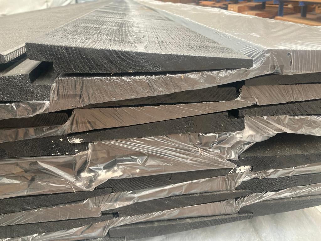 Zwarte potdekselplanken–zweeds rabat–schutting–9/25x175mm, Ophalen, Overige typen, Nieuw, Hardhout