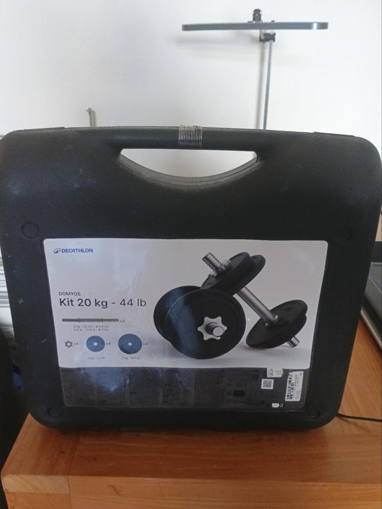 Halterset 20kg compleet - Domyos Decathlon, Ophalen, Zo goed als nieuw, Benen, Halterset