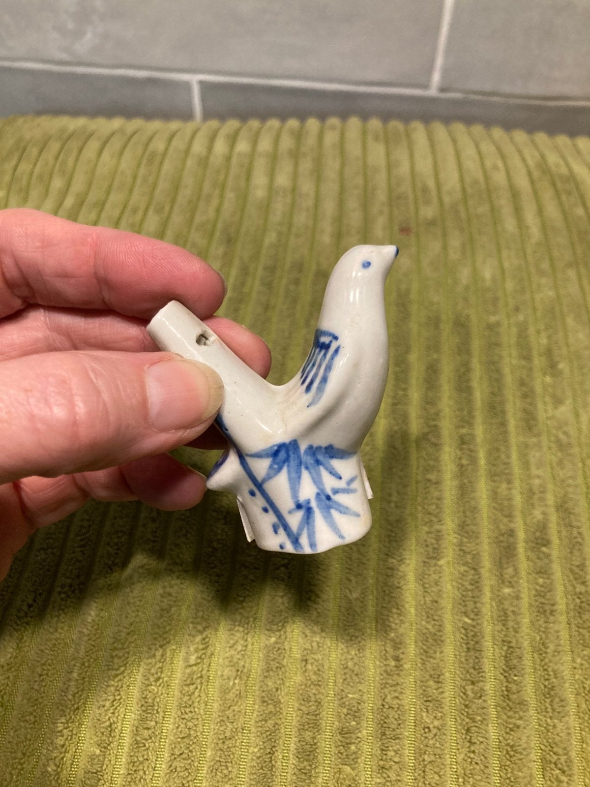 Vintage vogelfluitje, blauw (230326), Ophalen of Verzenden