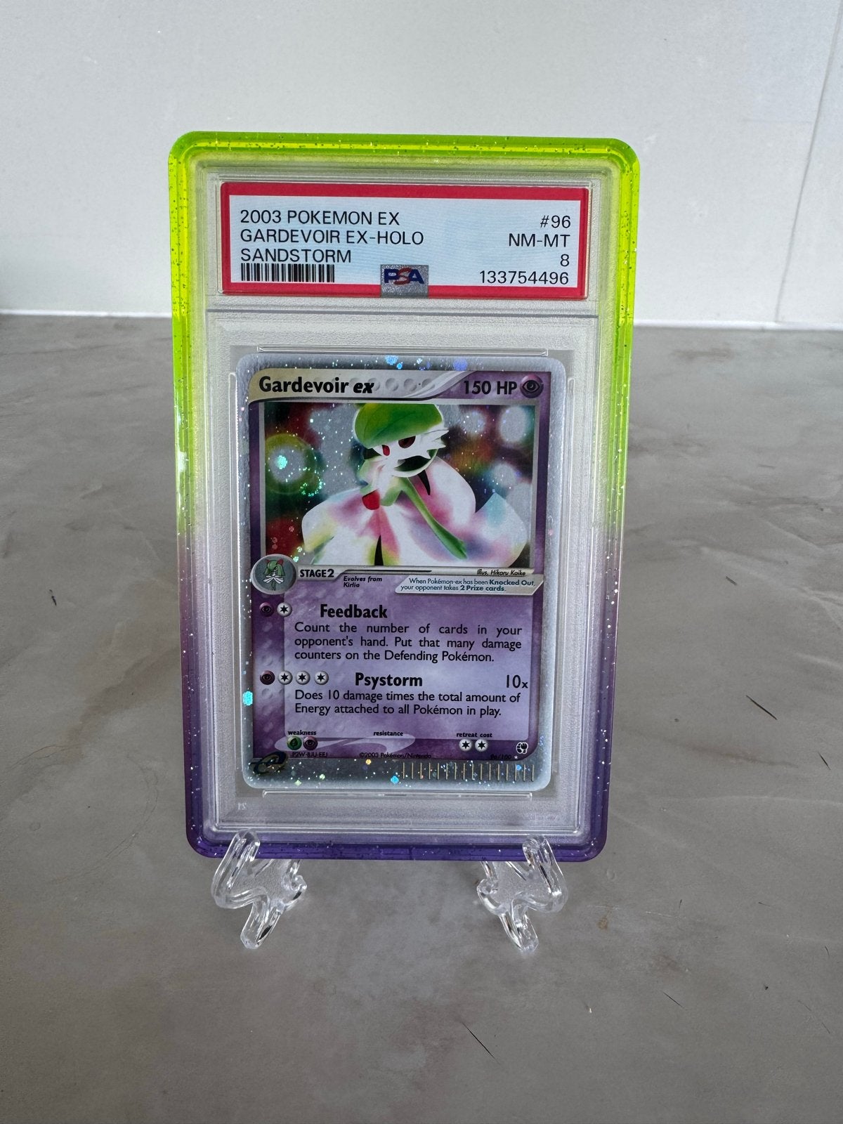Gardevoir ex Holo Sandstorm PSA 8 Pokémon Kaart, Ophalen of Verzenden, Zo goed als nieuw, Losse kaart, Foil