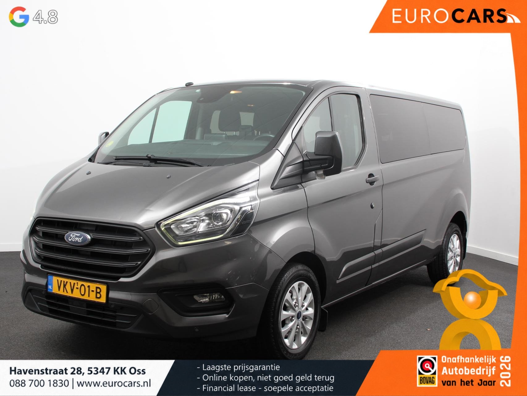 Ford Transit Custom 320 2.0 TDCI L2H1 Limited DC Navigatie A, Auto's, 4 cilinders, Bedrijf, Diesel, 6 stoelen