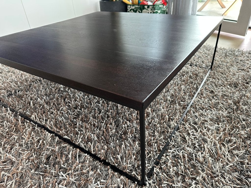 Mooie zwarte salontafel 100x100 cm – zo goed als nieuw, 50 tot 100 cm, Zo goed als nieuw, Rechthoekig, 50 tot 100 cm