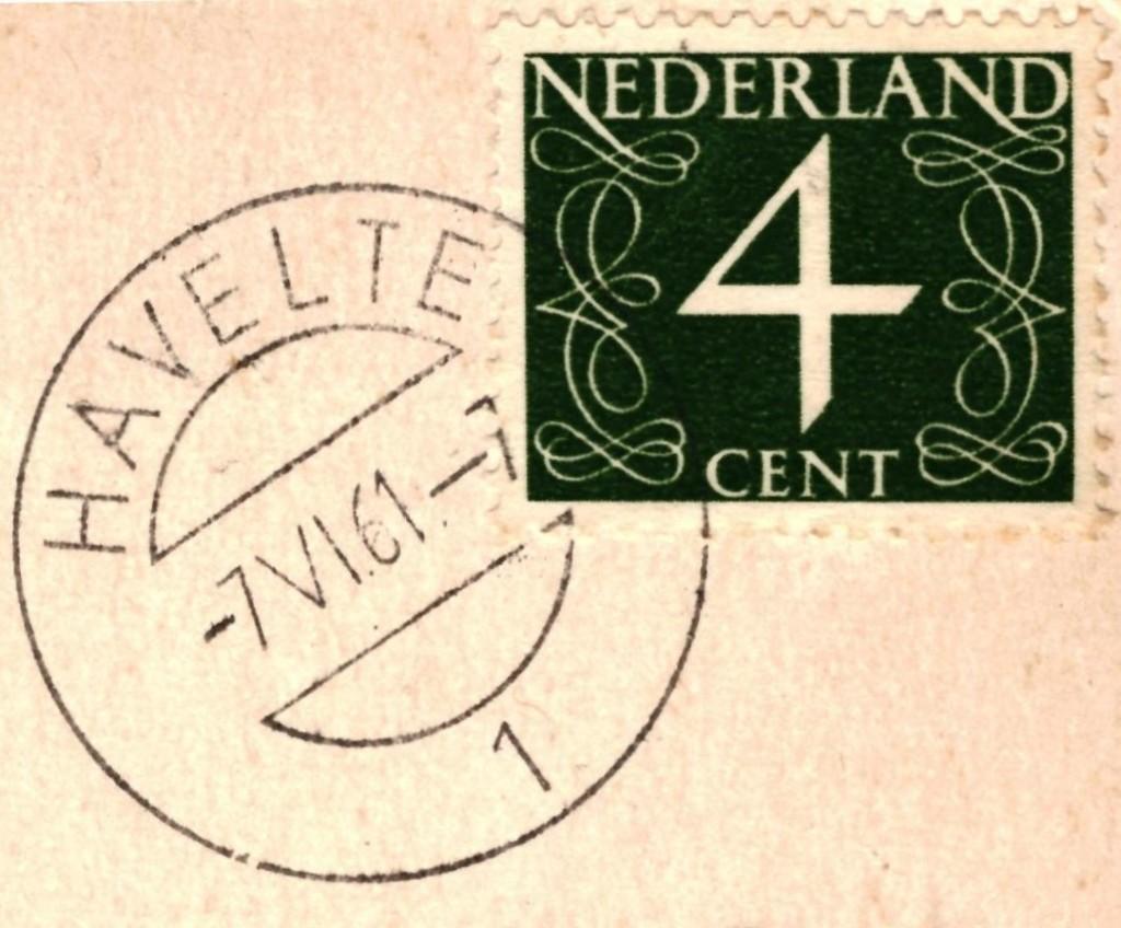 983739 Havelte 1961 DR Het Meeuwenveen Gelopen met postzegel, Ophalen of Verzenden, 1960 tot 1980, Gelopen, Drenthe