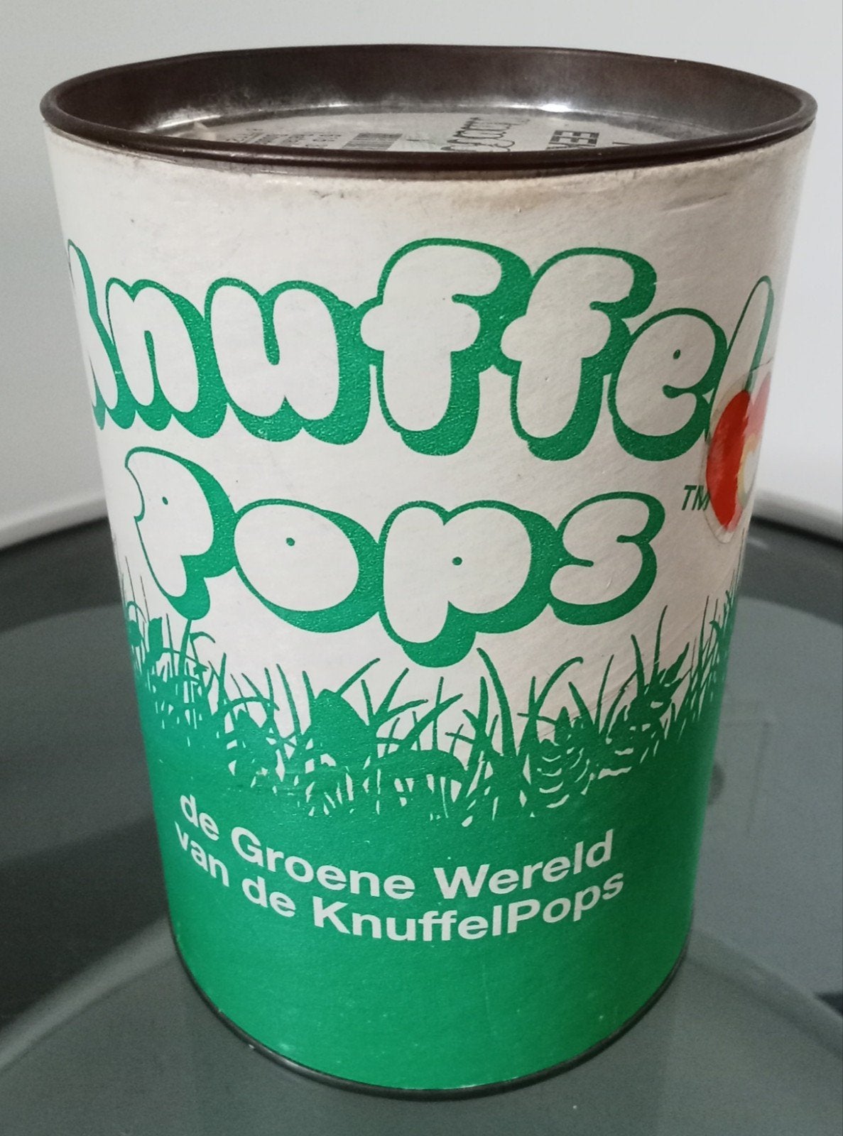 Vintage KnuffelPops blik + Freddy Eekhoorn, Ophalen of Verzenden, Gebruikt, Pop