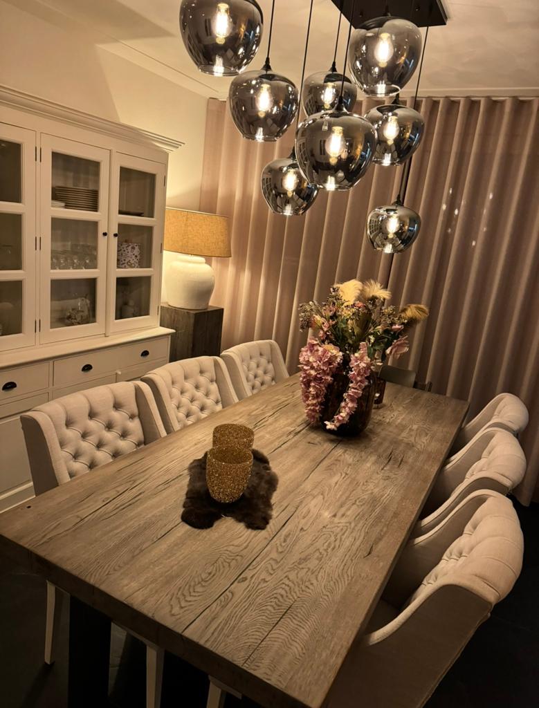 Zeer mooie eethoek 6 luxe eetkamerstoelen + tafel, Huis en Inrichting, Ophalen of Verzenden