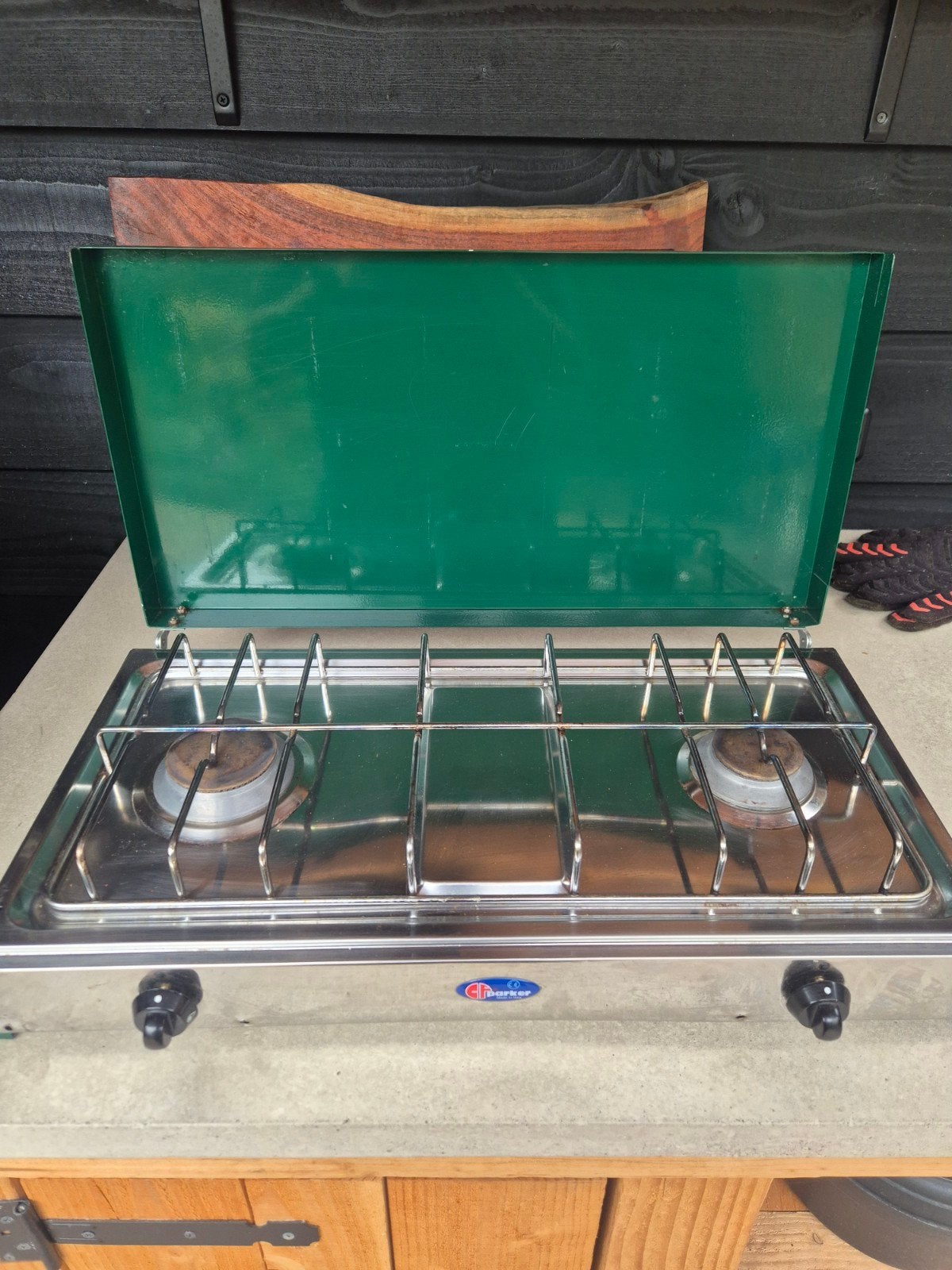 Draagbaar 2-pits gasfornuis voor camping of buitenkeuken, Ophalen, Gebruikt