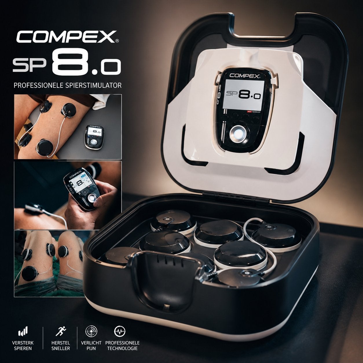 Compex SP 8.0 Te Huur. EMS Revalidatie/Herstel/Training, Ophalen of Verzenden, Zo goed als nieuw, Armen, Overige typen