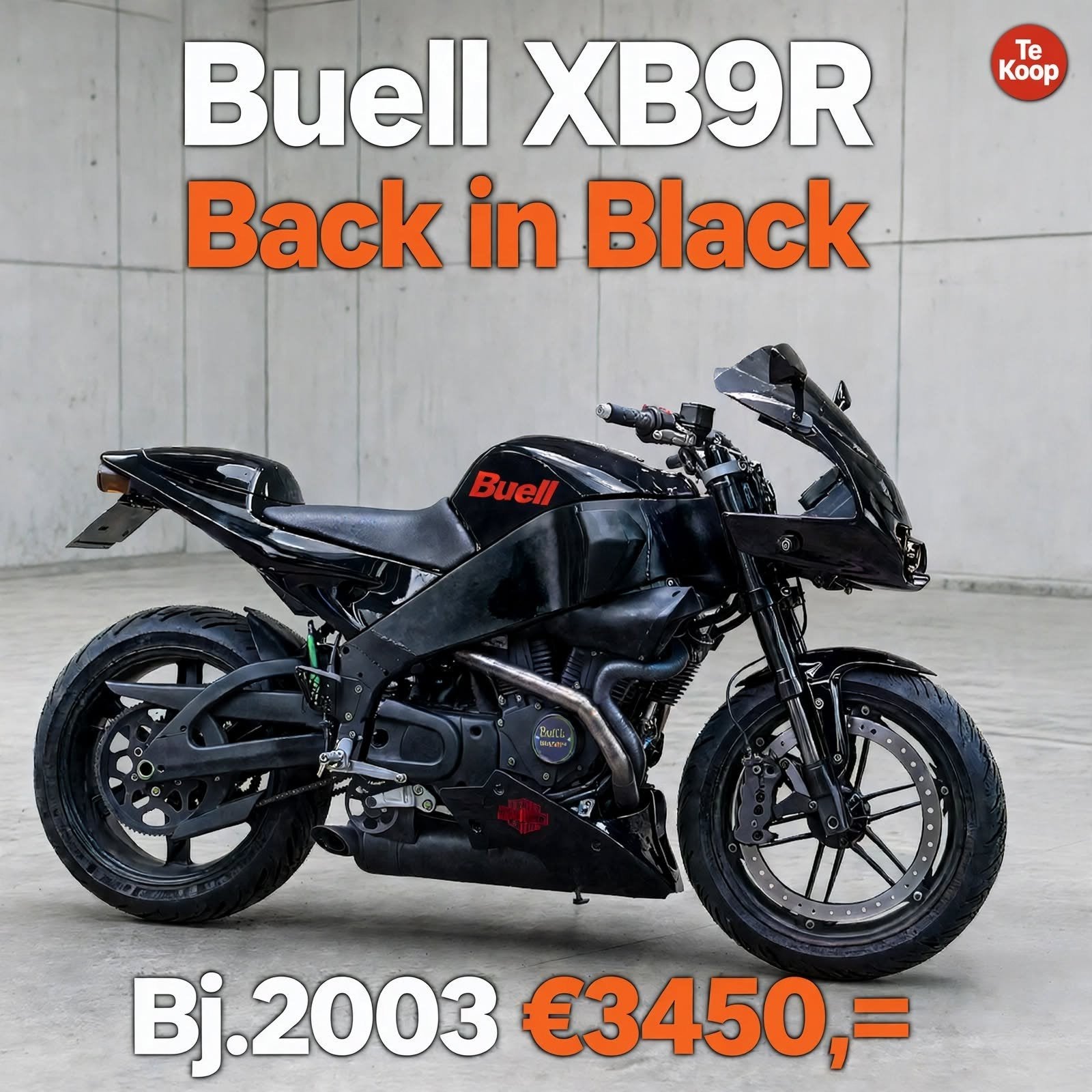 Buell XB9R Firebolt Back in Black, 2 cilinders, Gebruikt, 900 cc, Particulier
