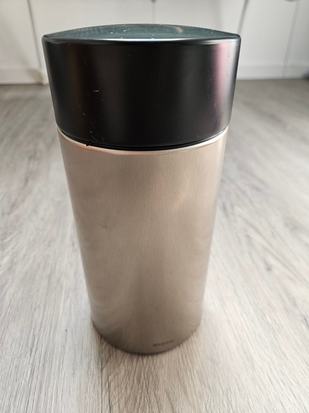 Beschuitbus Brabantia RVS met zwarte deksel, Ophalen of Verzenden, Zo goed als nieuw, Brabantia, Voorraadpot