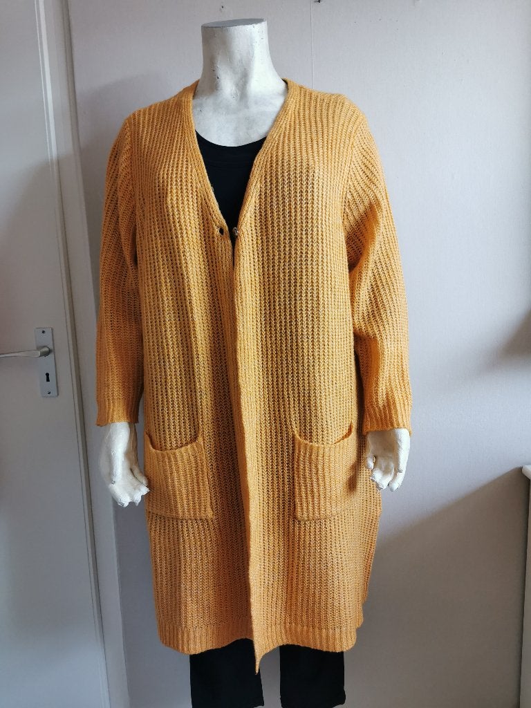 421 .. zgan okergeel vest van zhenzi maat xl, Zhenzi, Ophalen of Verzenden, Zo goed als nieuw, Geel