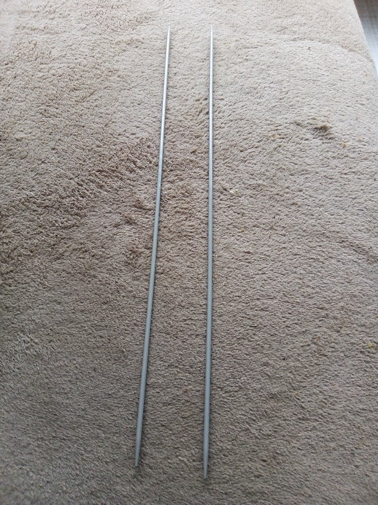 vintage 2 metalen drops breinaalden dikte 2 mm, Ophalen of Verzenden, Gebruikt, Breien, Naald