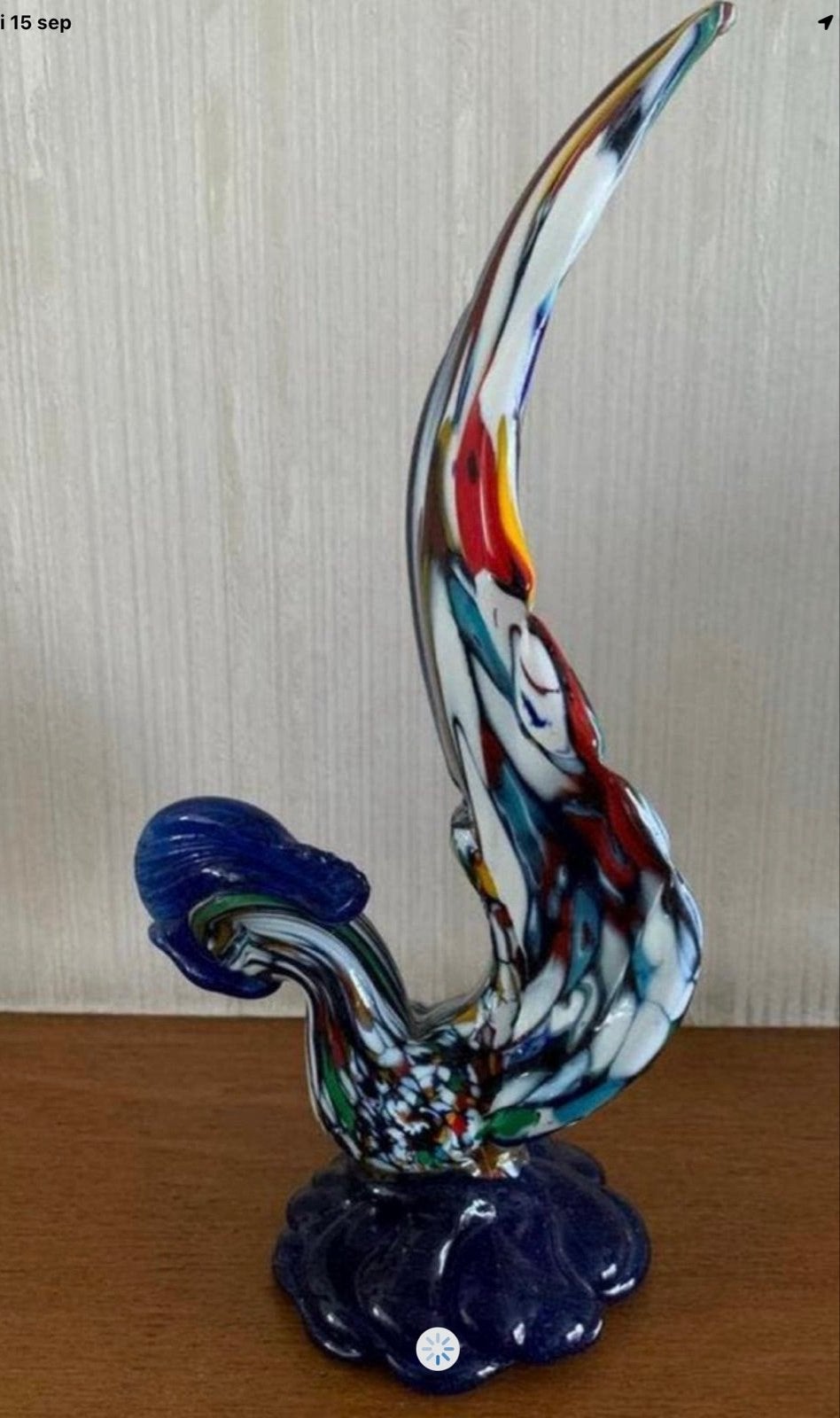 Murano Glazen Haan - Kleurrijk Kunstobject, Verzenden