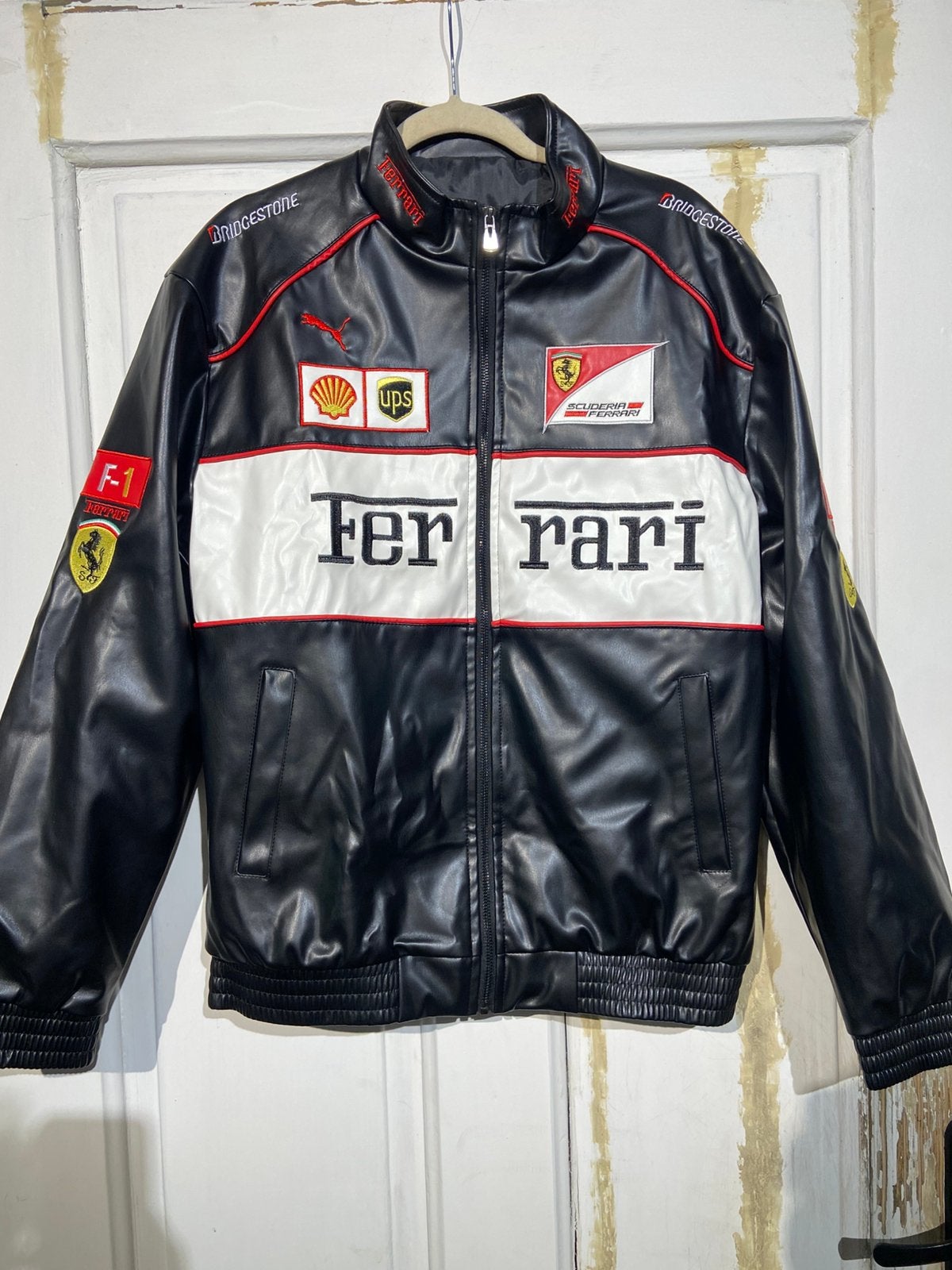 Ferrari Marlboro-jas Rood (maat XXL) Lederlook white, Ophalen of Verzenden, Zo goed als nieuw, Overige maten, Rood