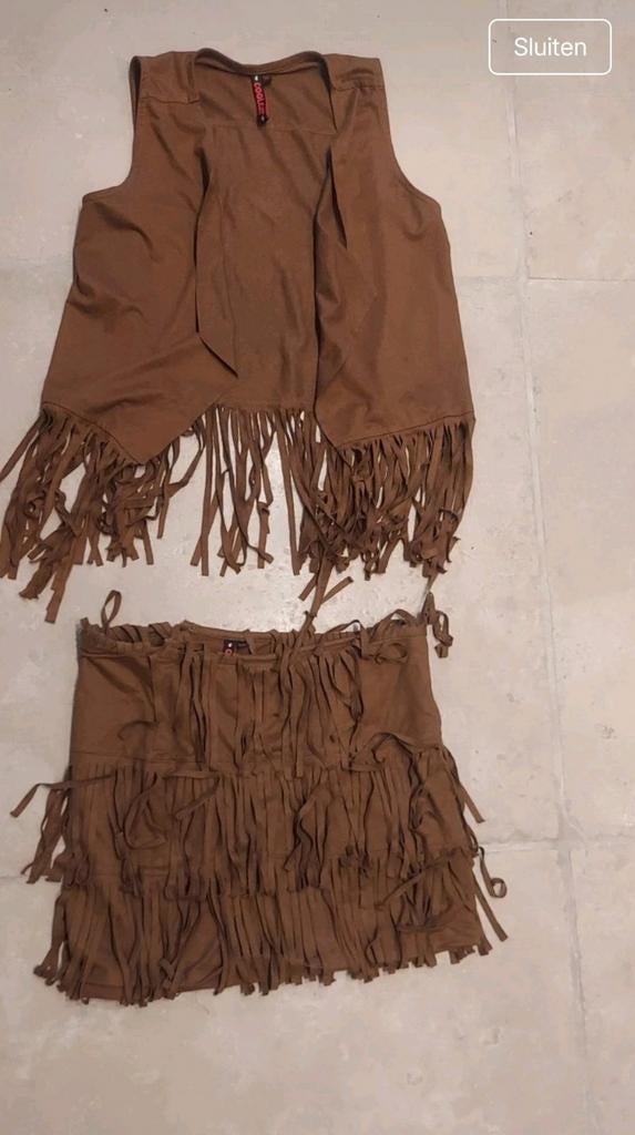 Indianen kostuum franjes - Cool Cat, Kleding | Dames, Ophalen of Verzenden, Overige thema's, Kleding, Gedragen