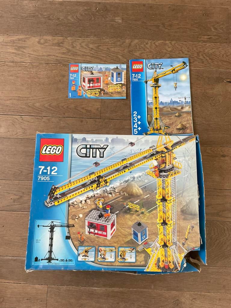 Lego City 7905 - Grote Kraan met Doos en Boekjes, Ophalen of Verzenden, Zo goed als nieuw