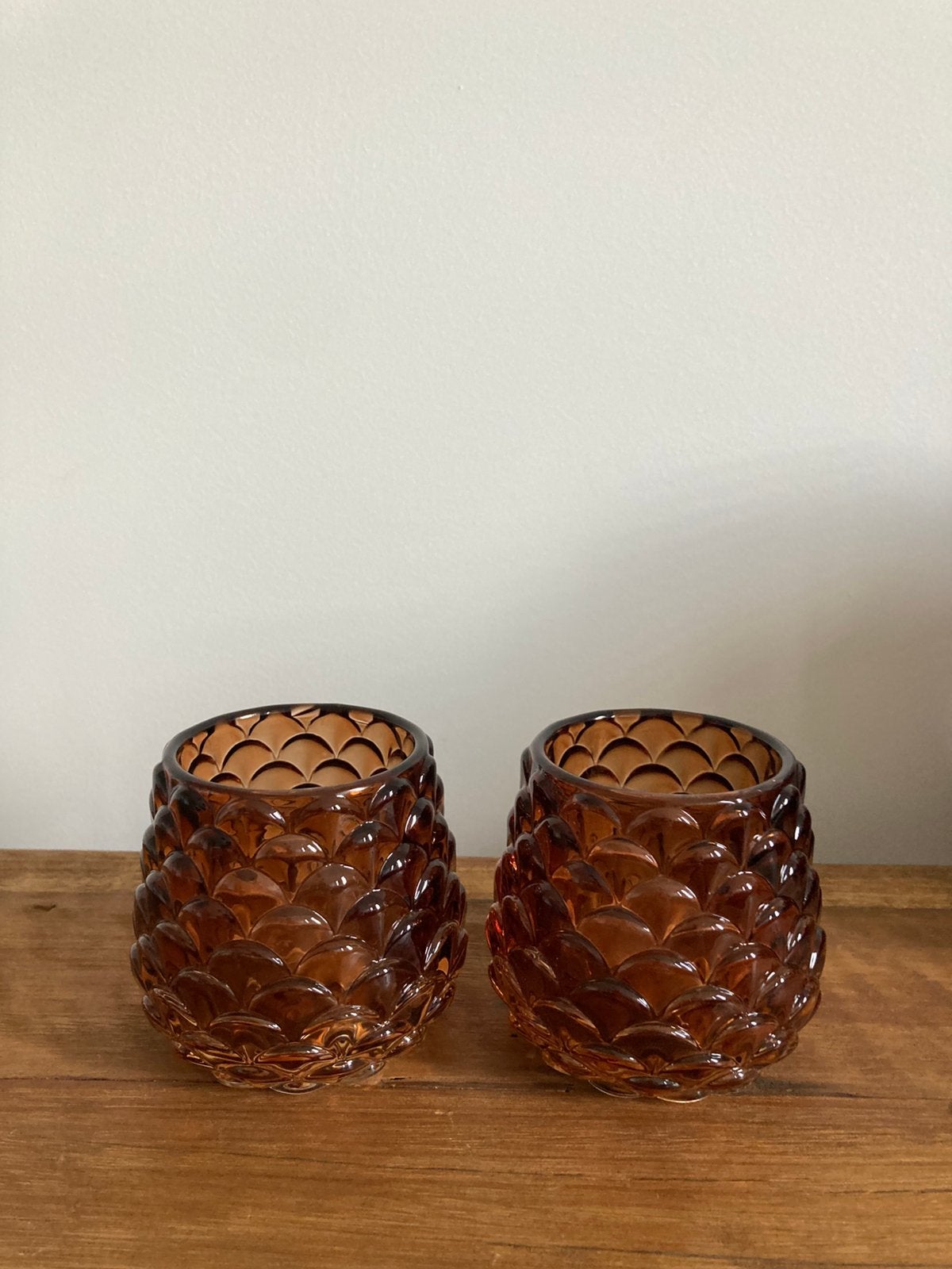 Dennenappel Theelichtje Kandelaar., Huis en Inrichting, Ophalen, Bruin, 7 cm, Kandelaar