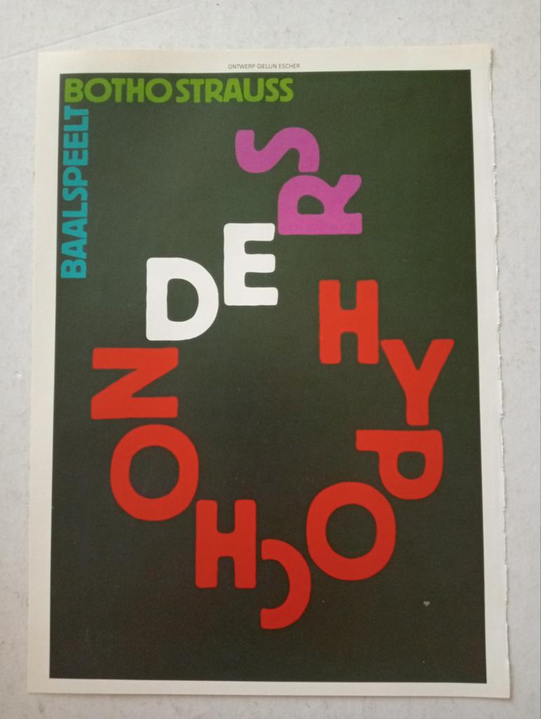 Gielijn Escher affiche ontwerp jaren 70 Botho Strauss, Verzamelen, Posters, Ophalen of Verzenden