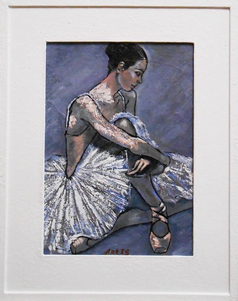 "Ballerina", Verzenden, Olieverf, Handgeschilderd, Portret